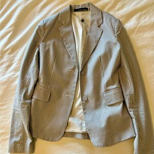 Vertical Striped Women’s Blazer (grey and white) Size 2
